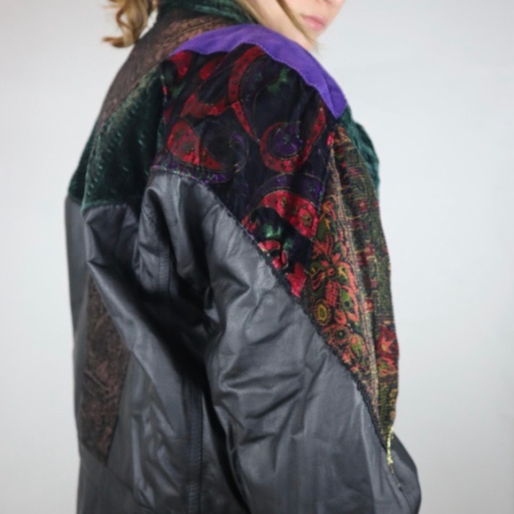 Vintage 80’s Pelle Leather Embroidered Jacket - Picture 3 of 4